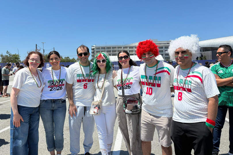 Iran fans outside the SoFi Stadium in Los Angeles ahead of their match against New Zealand.

Picture date: Tuesday June 16, 2026. PA Photo. Photo credit should read: Jamie Gardner/PA Wire.

Use subject to restrictions. Editorial use only, no commercial use without prior consent from rights holder.