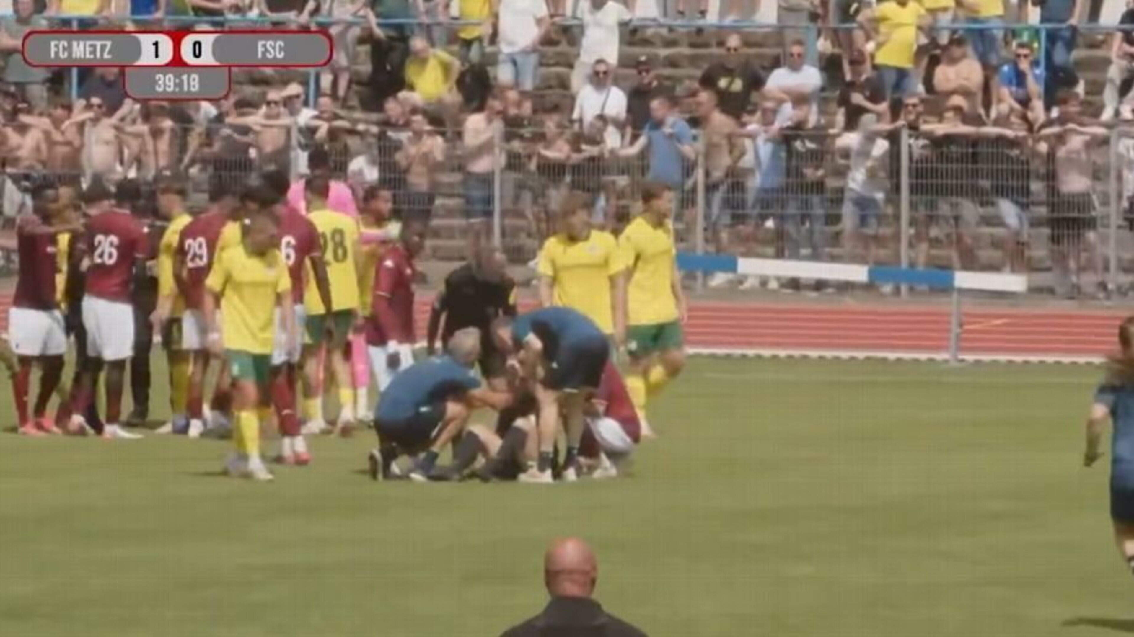 Watch: ‘Respect the referee’ — Female ref suffers concussion breaking up melee during a pre-season friendly in France