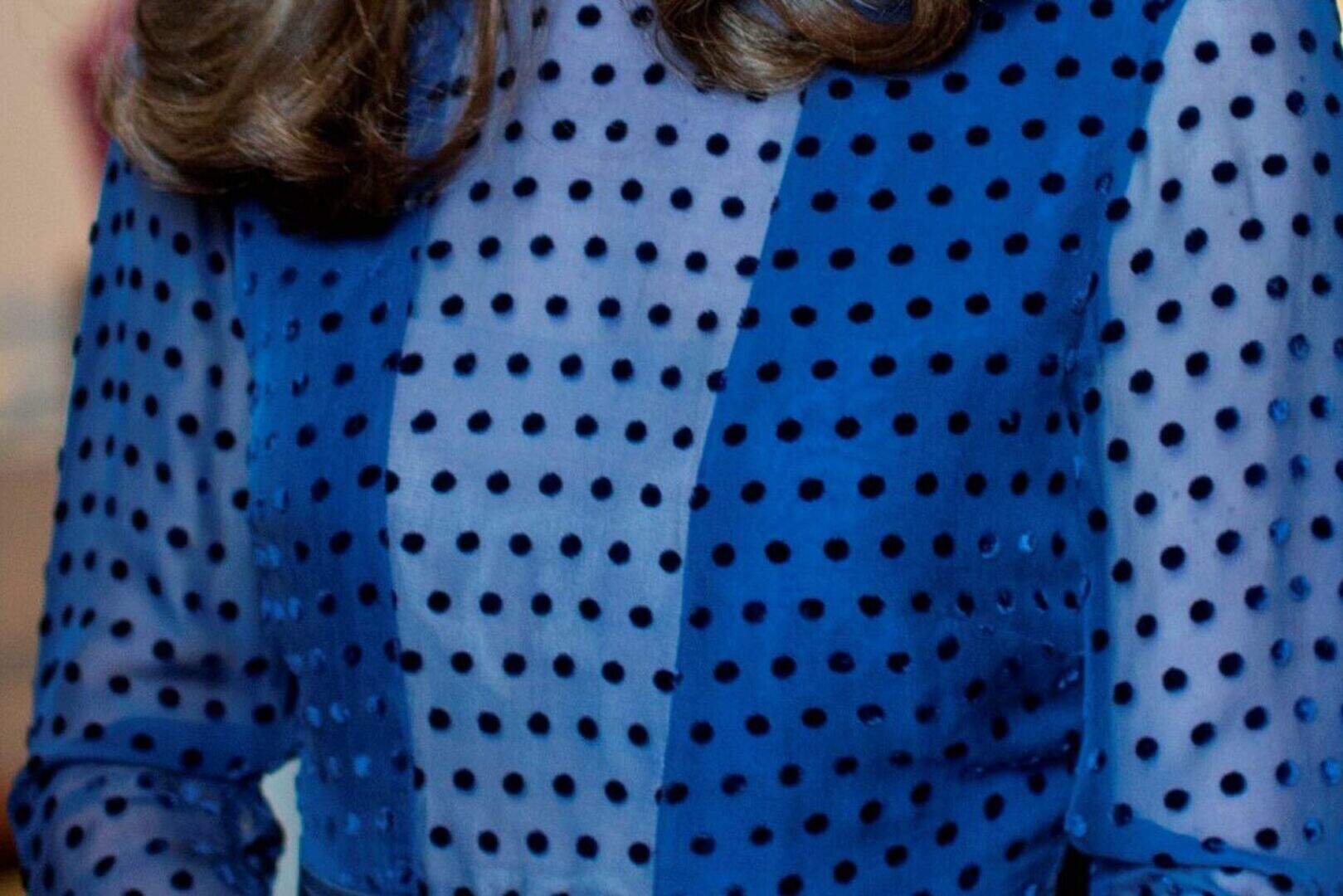 kate middleton blue dot dress Kate Middleton Polka Dot Button-up Lapel Dress – Mislish