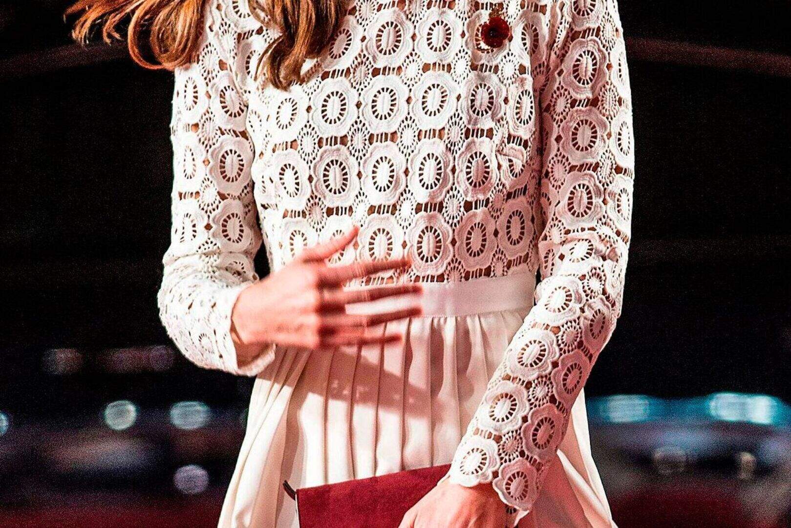 kate middleton white gold dress Kate Middleton Debuted a New Designer on Garter DayWho Named a Coat Dress  After Her