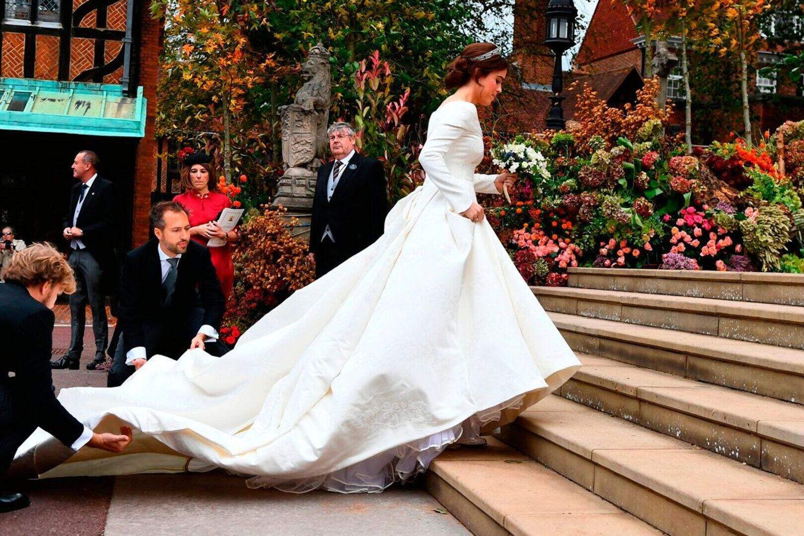 princess eugenie wedding dress back Princess Eugenie reveals why she wanted her wedding dress to show her  scoliosis scars: 'It's a way of getting rid of a taboo' | The Independent
