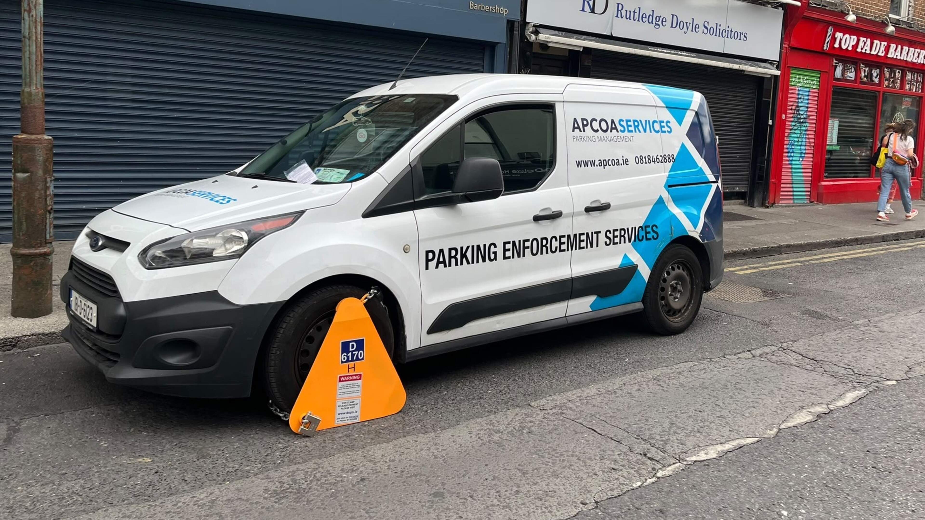 Parking firm clamps rival company’s van in Dublin city centre
