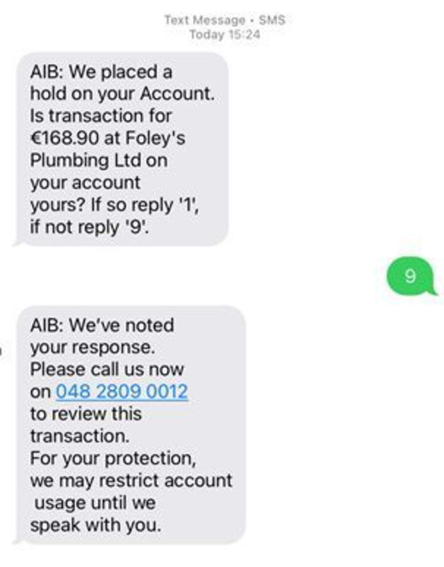 AIB warns of 150pc rise in fraudulent texts where scammers tell ...