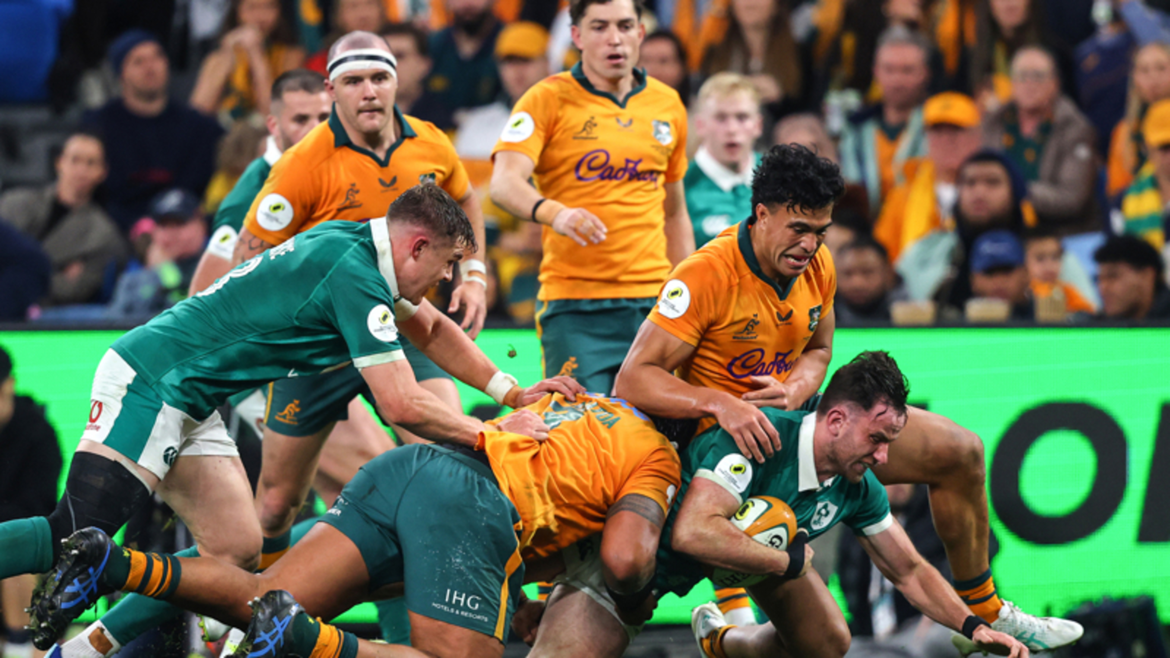 Sam Prendergast holds his nerve to snatch dramatic late Nations Championship win for Ireland in Sydney  