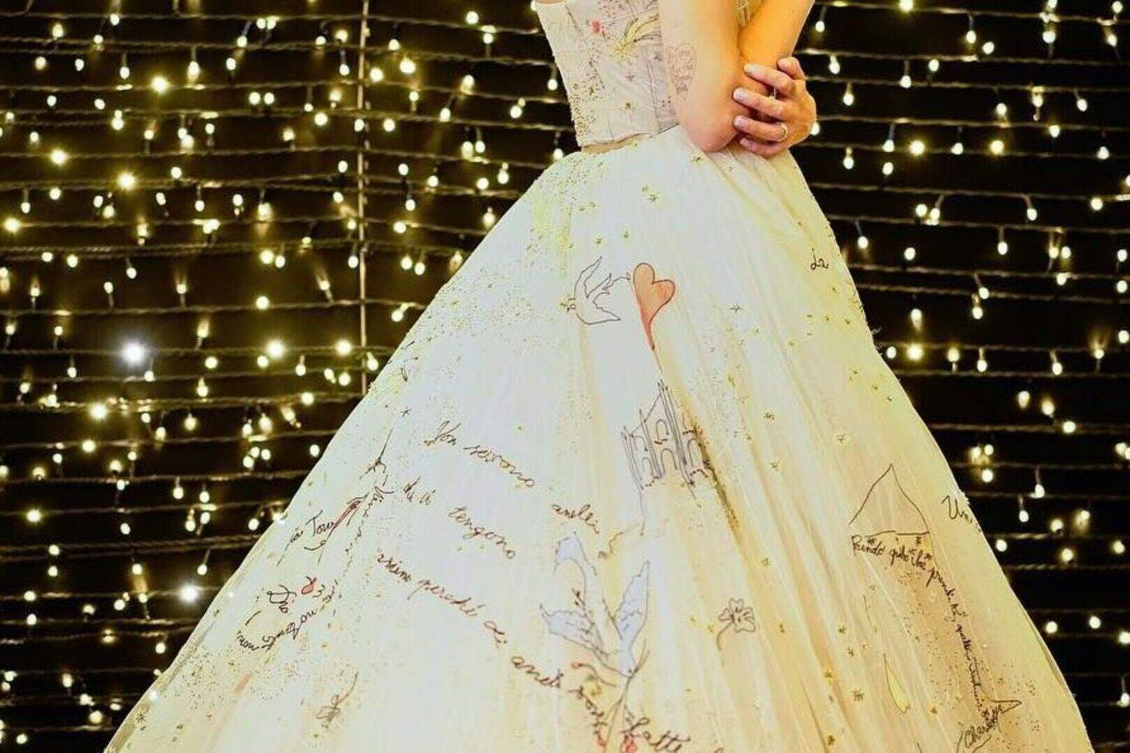 chiara ferragni wedding dress short Chiara Ferrangni's 3 Dior Couture Wedding Dresses Took 1,600 Hours to Make