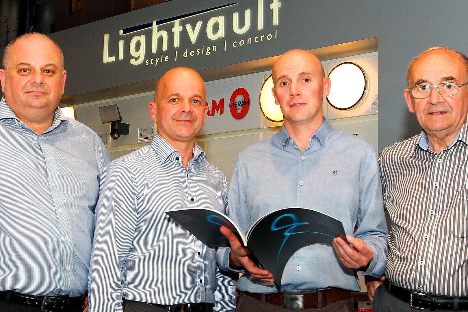 THE FAMILY: From left, Noel McStay Jnr, Fergal McStay, Diarmaid McStay and Noel McStay Snr at the Lightvault Showroom