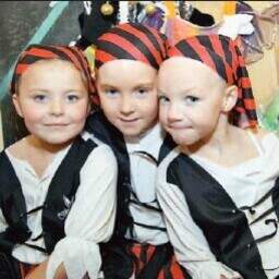 Pirates Rosie Joyce, Michaela Doyle and Zoe Gray about to go on stage at the Tullow Stage School show in the Town Hall, Tullow.