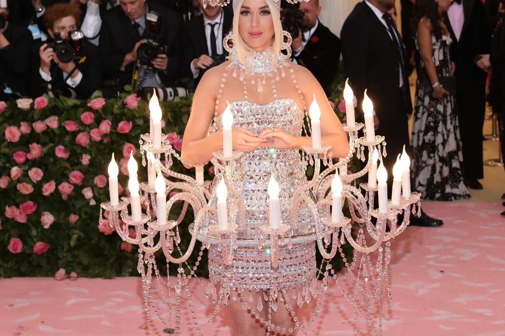 katy perry chandelier dress designer 9 most scandalous Met Gala looks in history chandelier costume Minimalist Sleeveless Shift Dress Color:Charcoal Denim As Seen On @nicolekincaidd