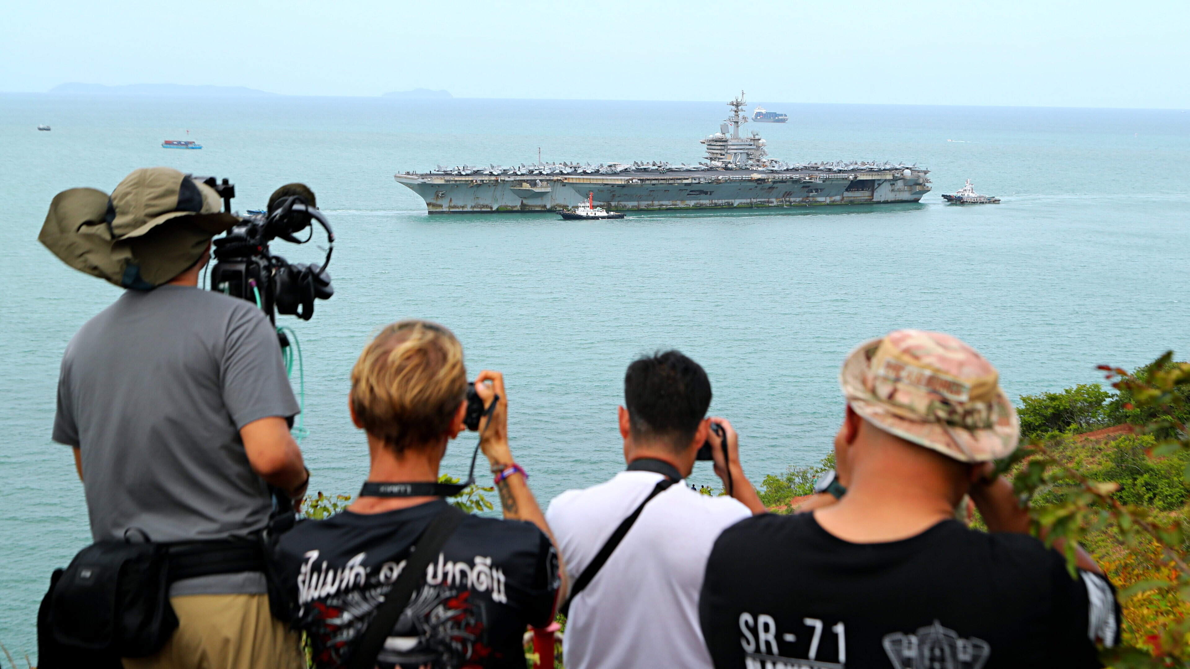 After record 286 days at sea, US aircraft carrier arrives in Thailand following lengthy Middle East deployment