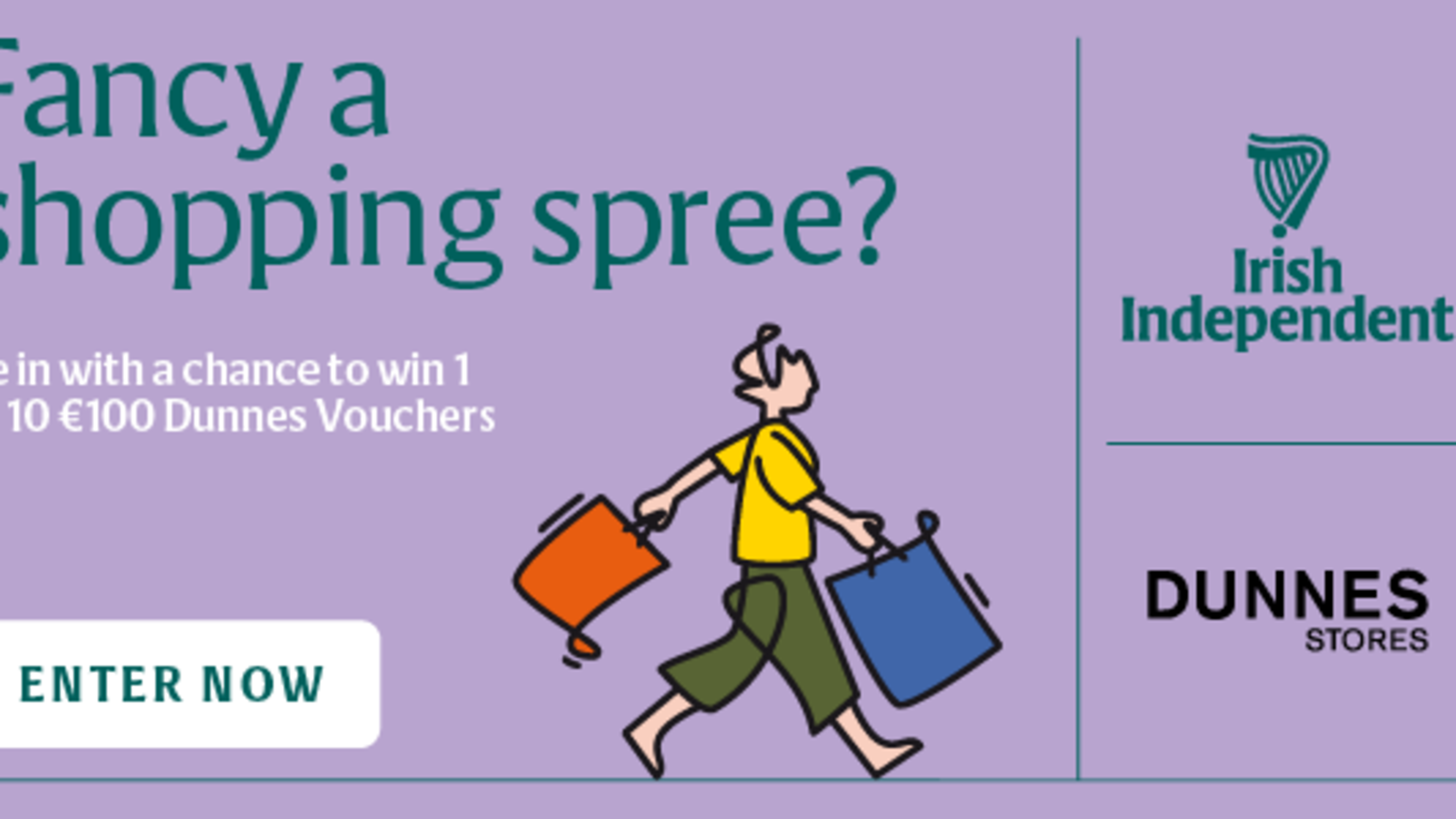 Win 1 of 10 €100 Dunnes vouchers