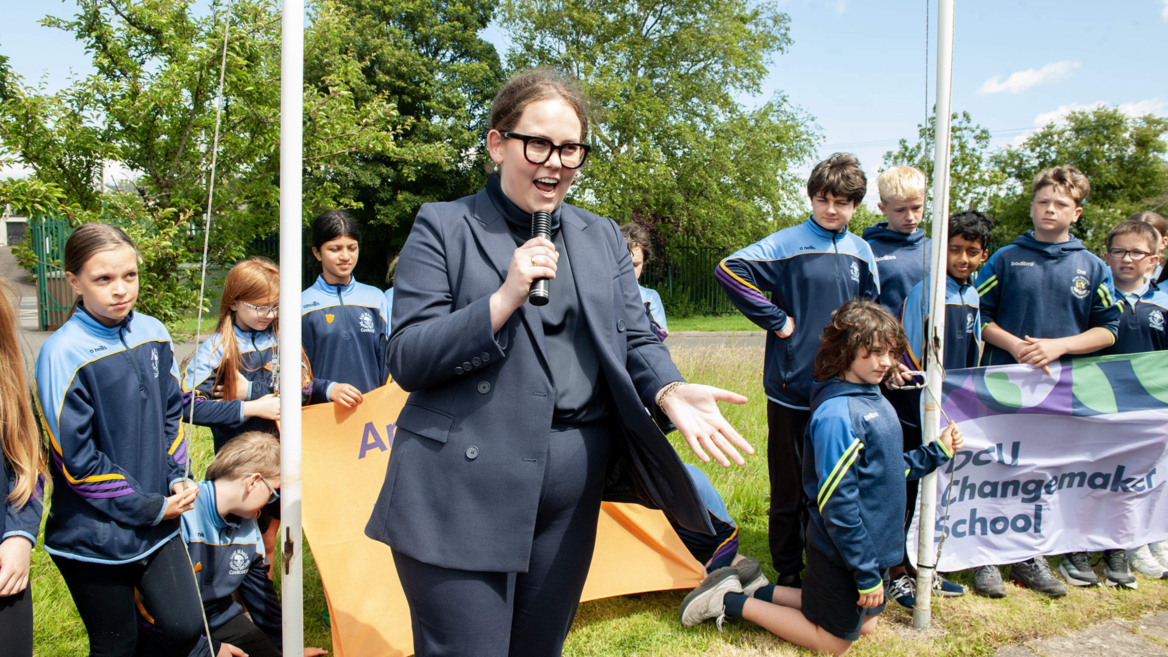 Wexford barrister returns to former primary school for flag raising