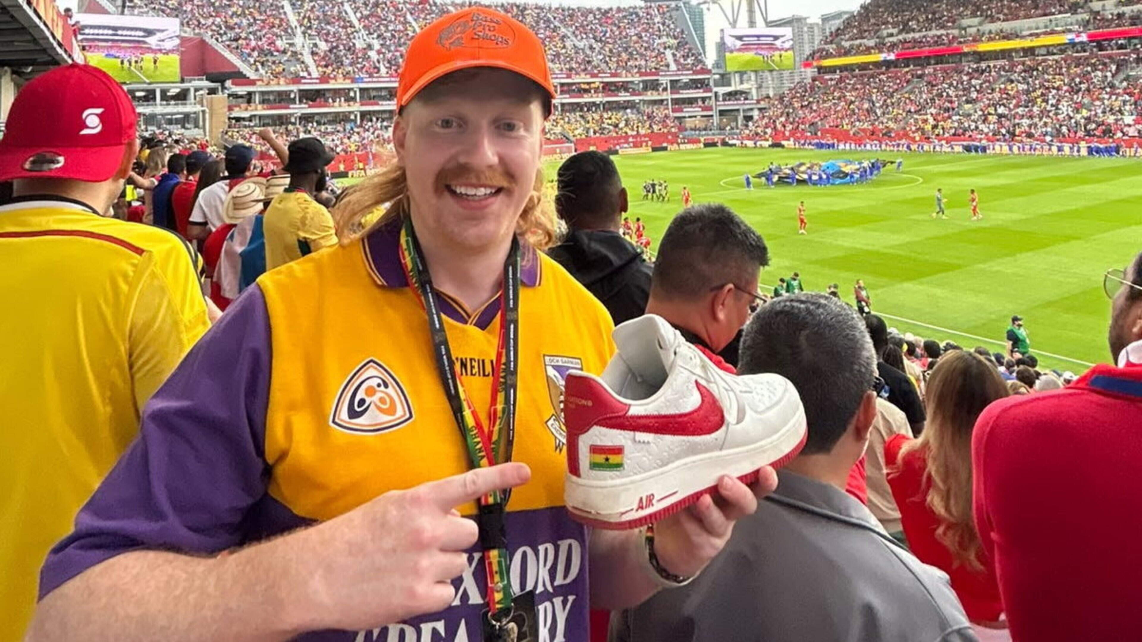 ‘It might be a while before I wear it at an All-Ireland final’ – Wexford man goes viral in retro GAA shirt at World Cup