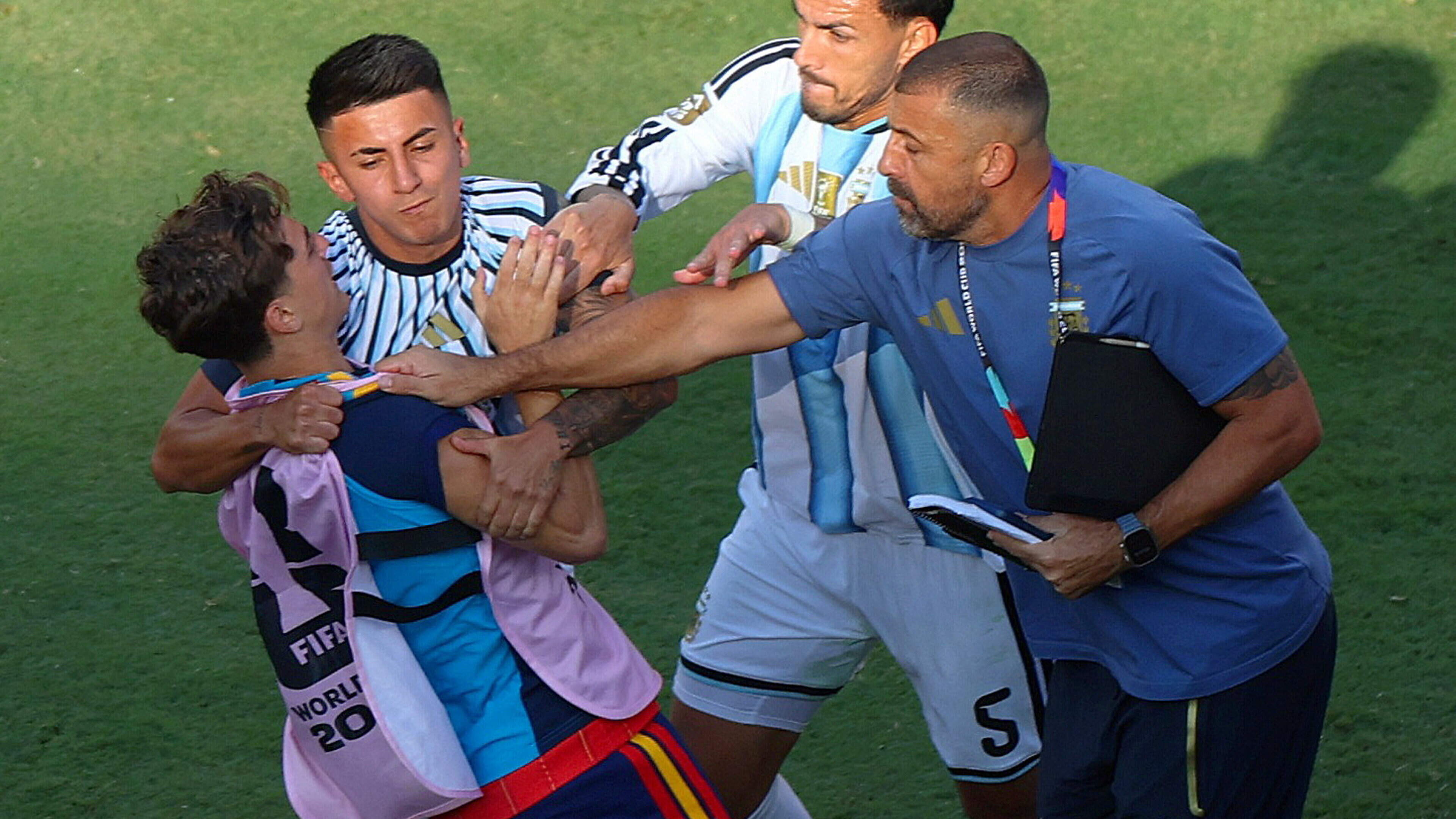 Leandro Paredes received a red card after the final whistle as Argentina’s World Cup ends with punches and in disgrace