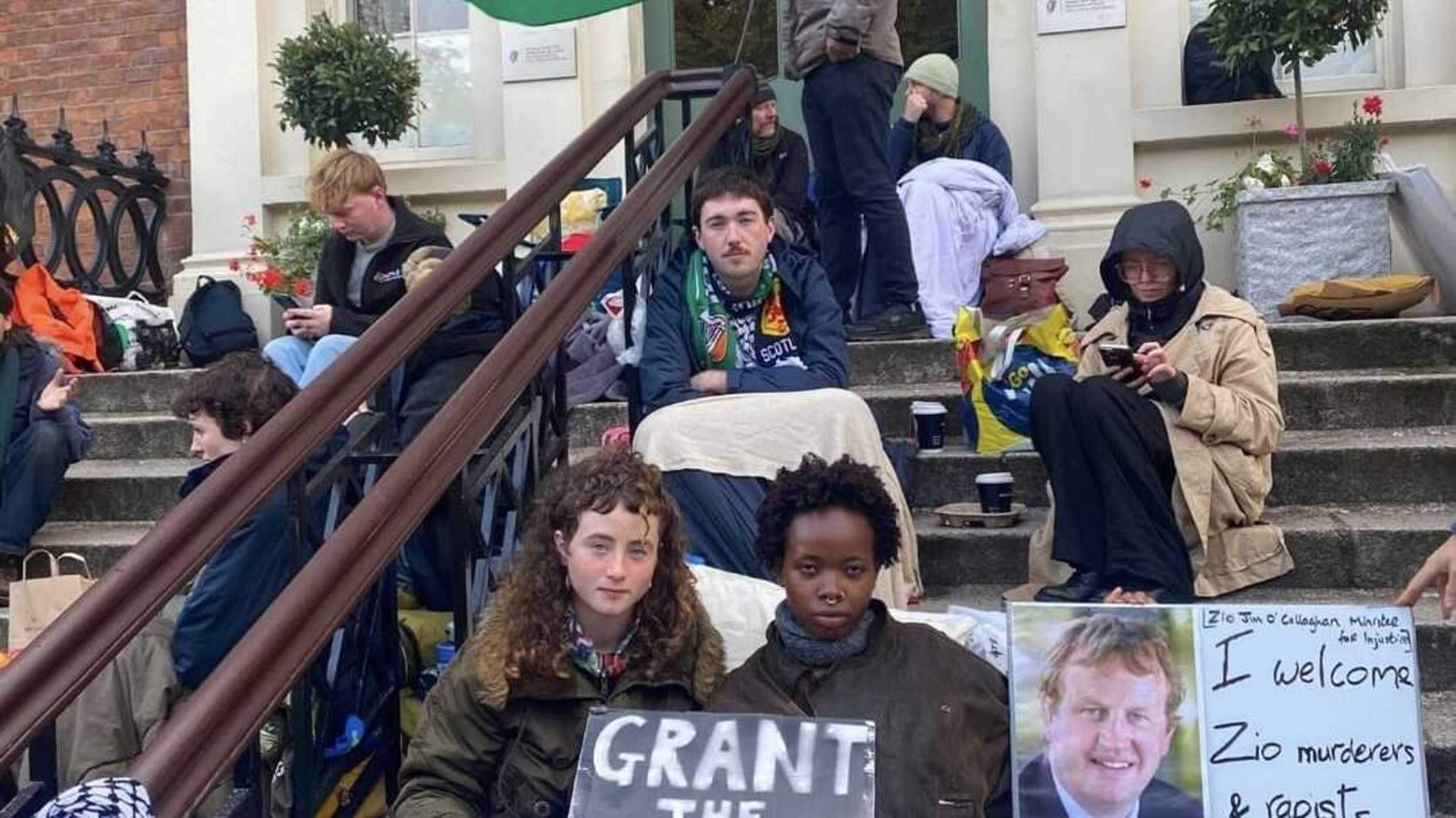 Students stage overnight sit-in outside Department of Justice over 103 visa refusals for Palestinians