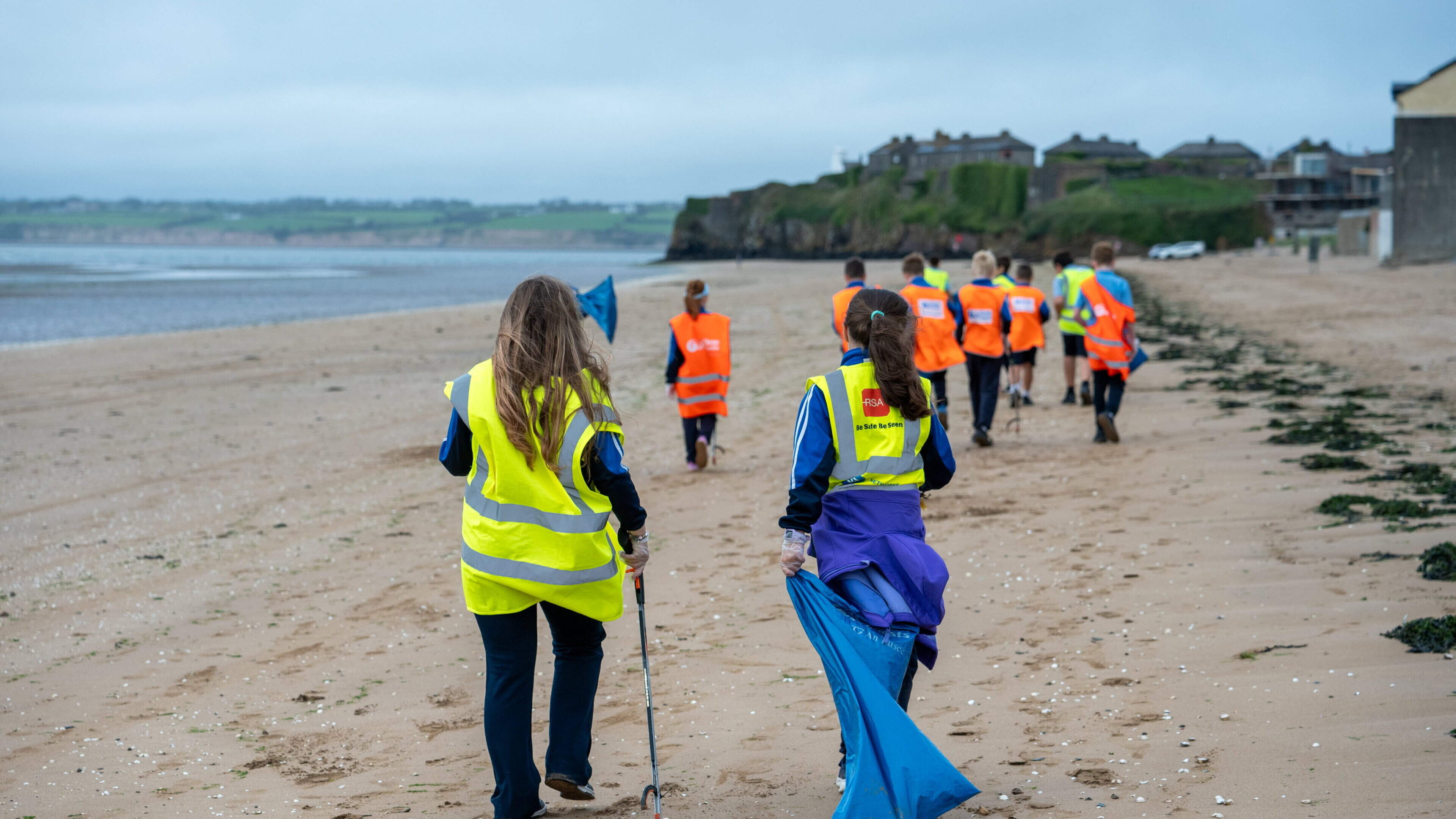 Wexford students move classroom to beach for coastal clean-up