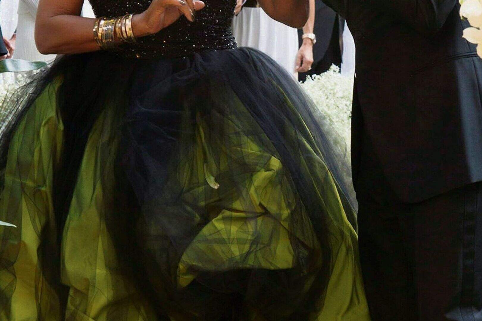tina turner green dress Tina Turner Marries Erwin Bach - Wedding Album