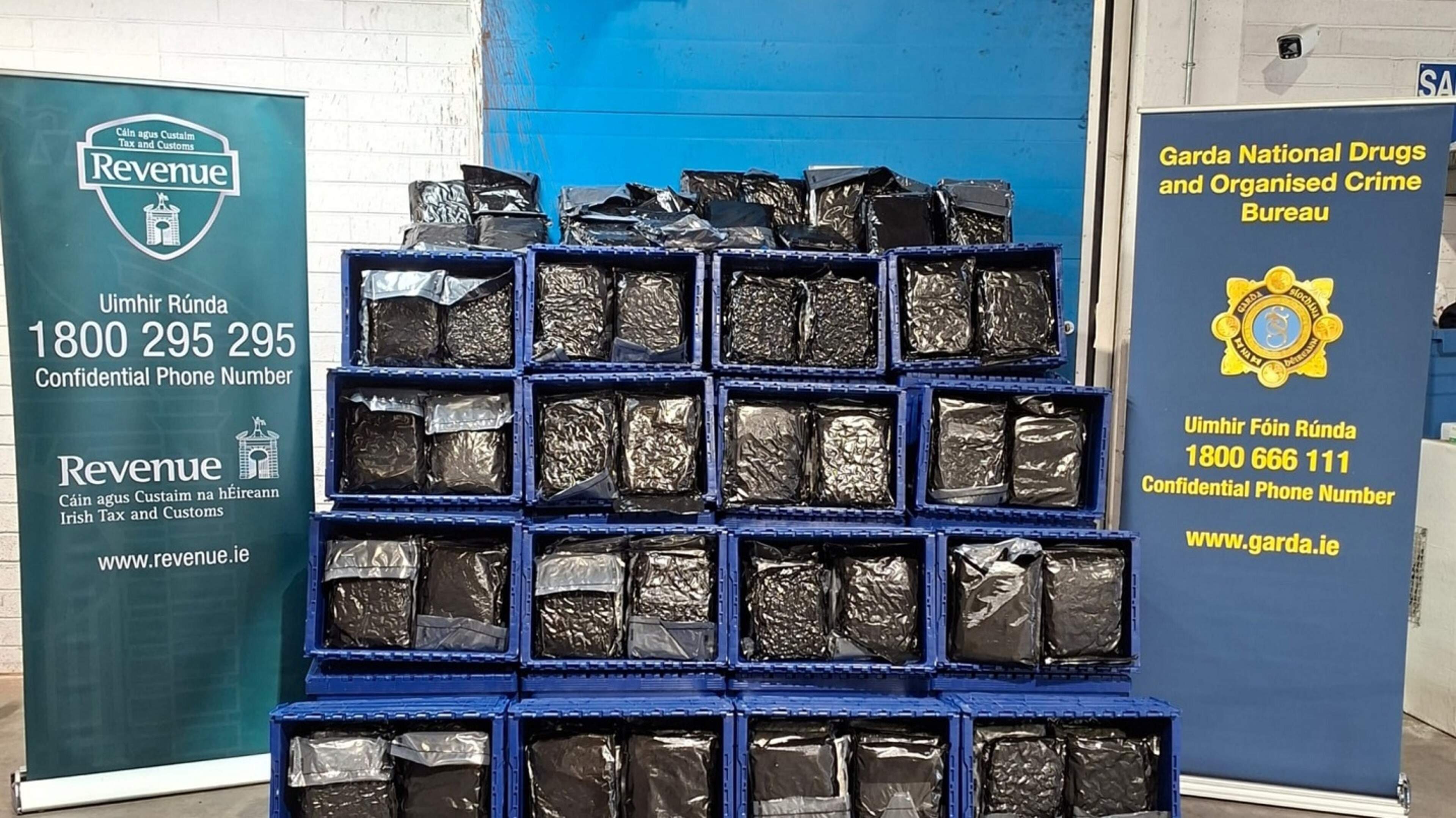 Nearly 400kg of suspected cannabis worth €7.84m seized at Dublin Port