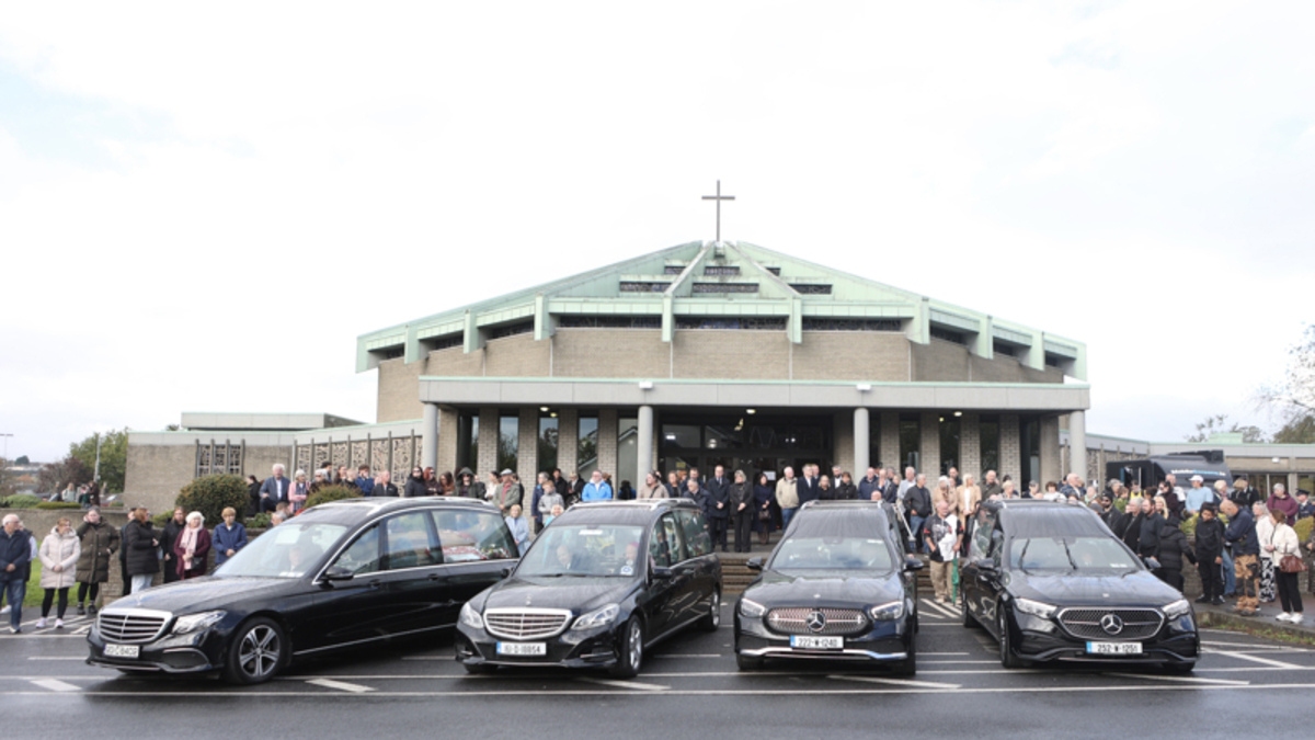 Catherine Fegan: A grandfather buckles over with grief as four coffins lay bare devastating toll of alleged arson attack