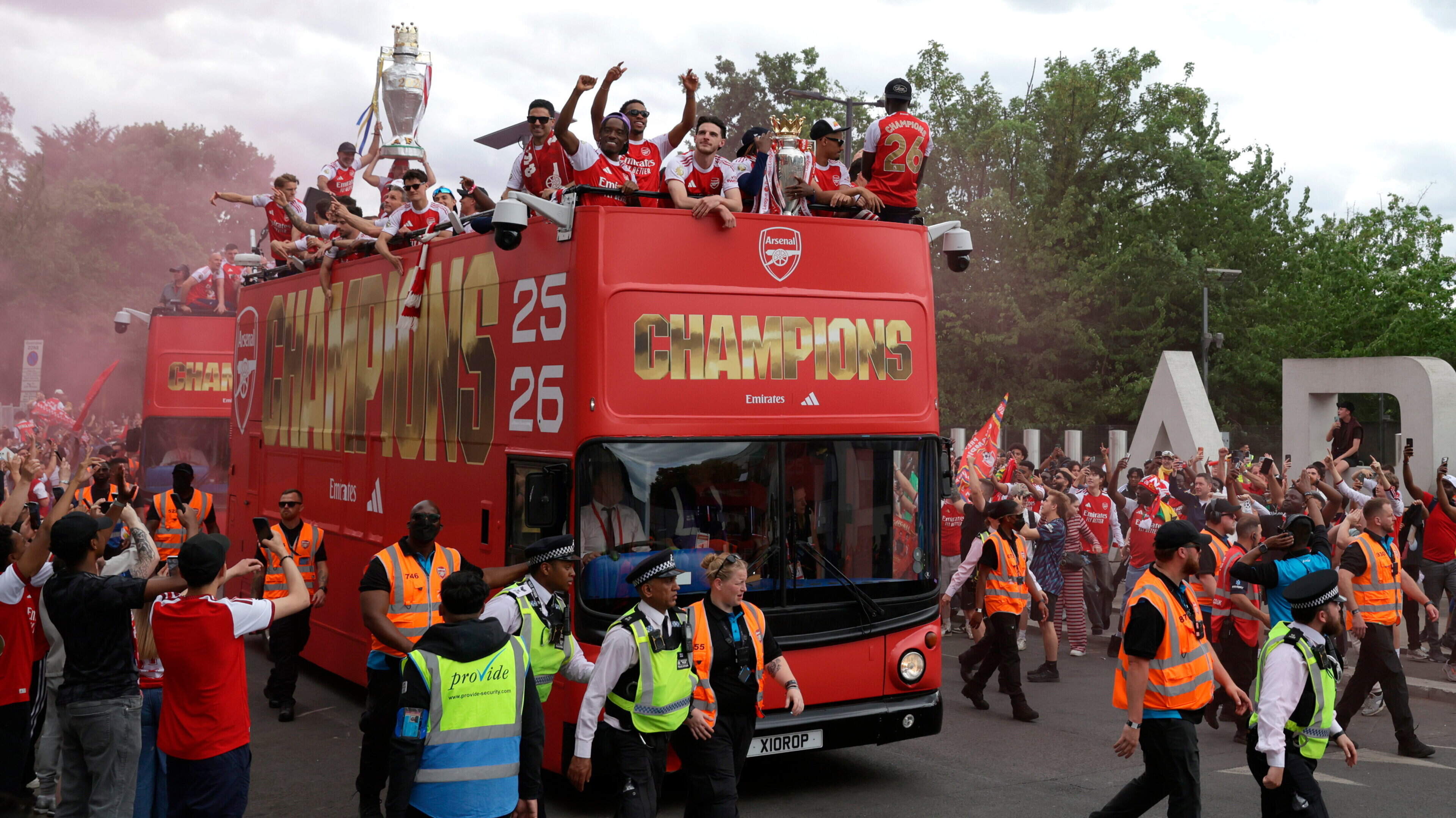 Six stabbings and police officer slashed following Arsenal parade