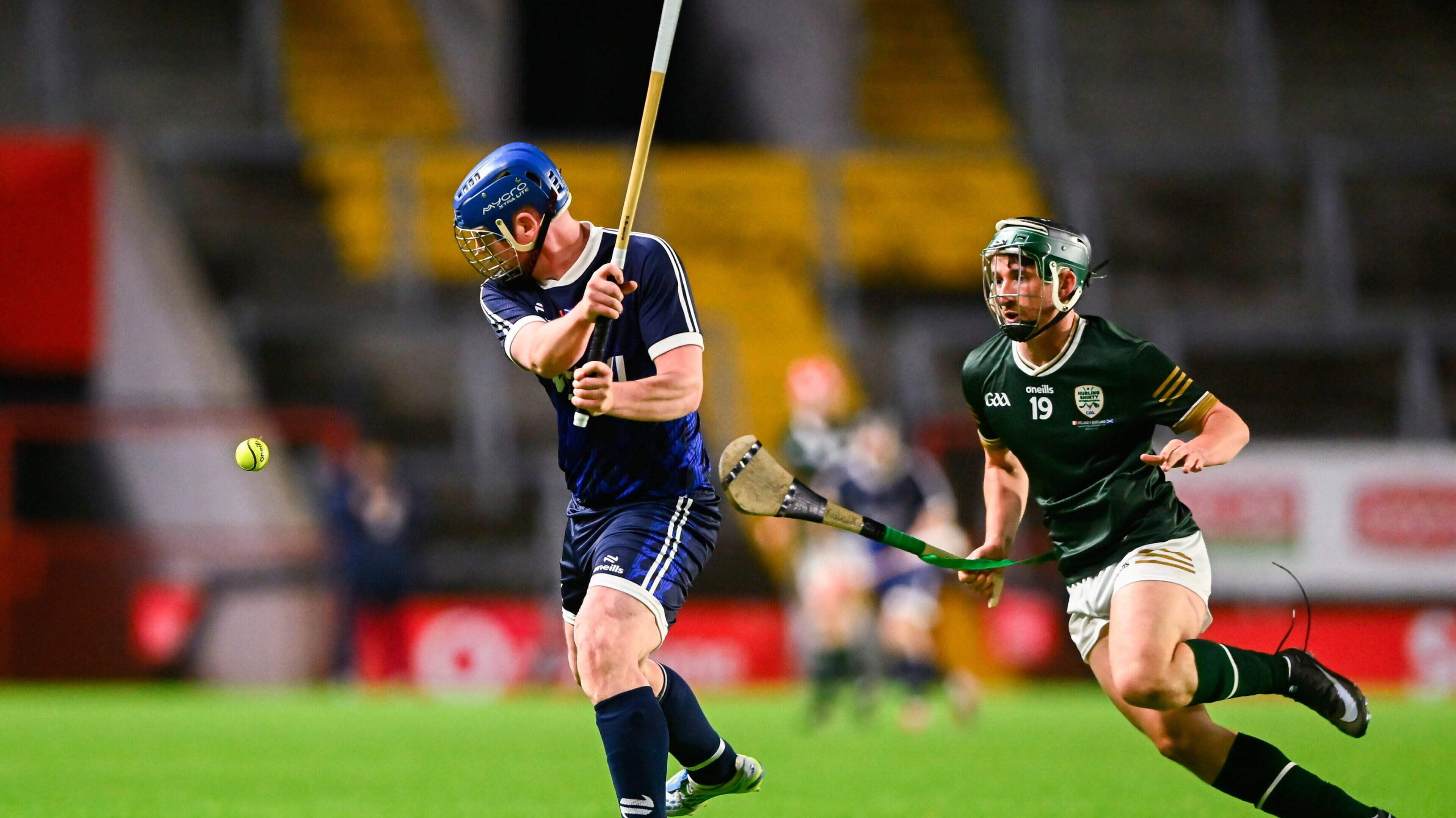 Last-gasp penalty gives Scotland first shinty-hurling victory over Ireland since 2019