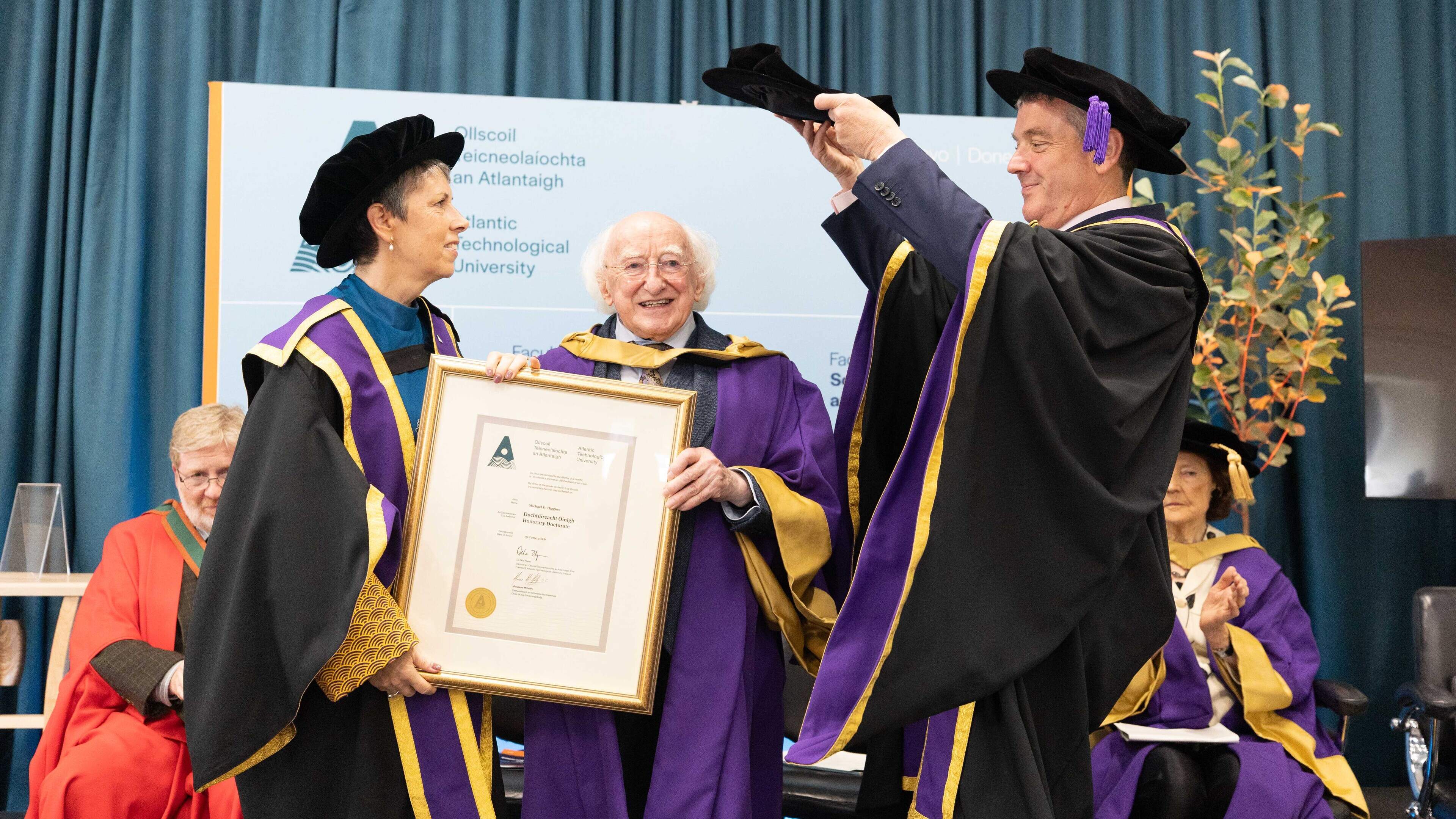 Michael D Higgins receives honorary doctorate from ATU Galway - ‘He represents the very best of public service’