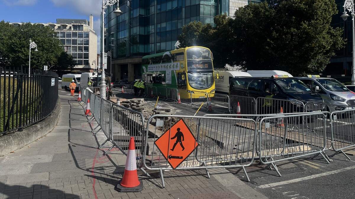 Ireland's first cycle path between car lanes begins construction on Dublin's Amiens Street
