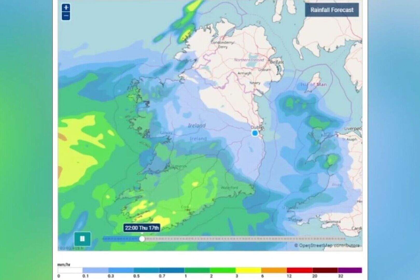 Rainfall chart shows path of Storm Eunice over Ireland | Irish Independent