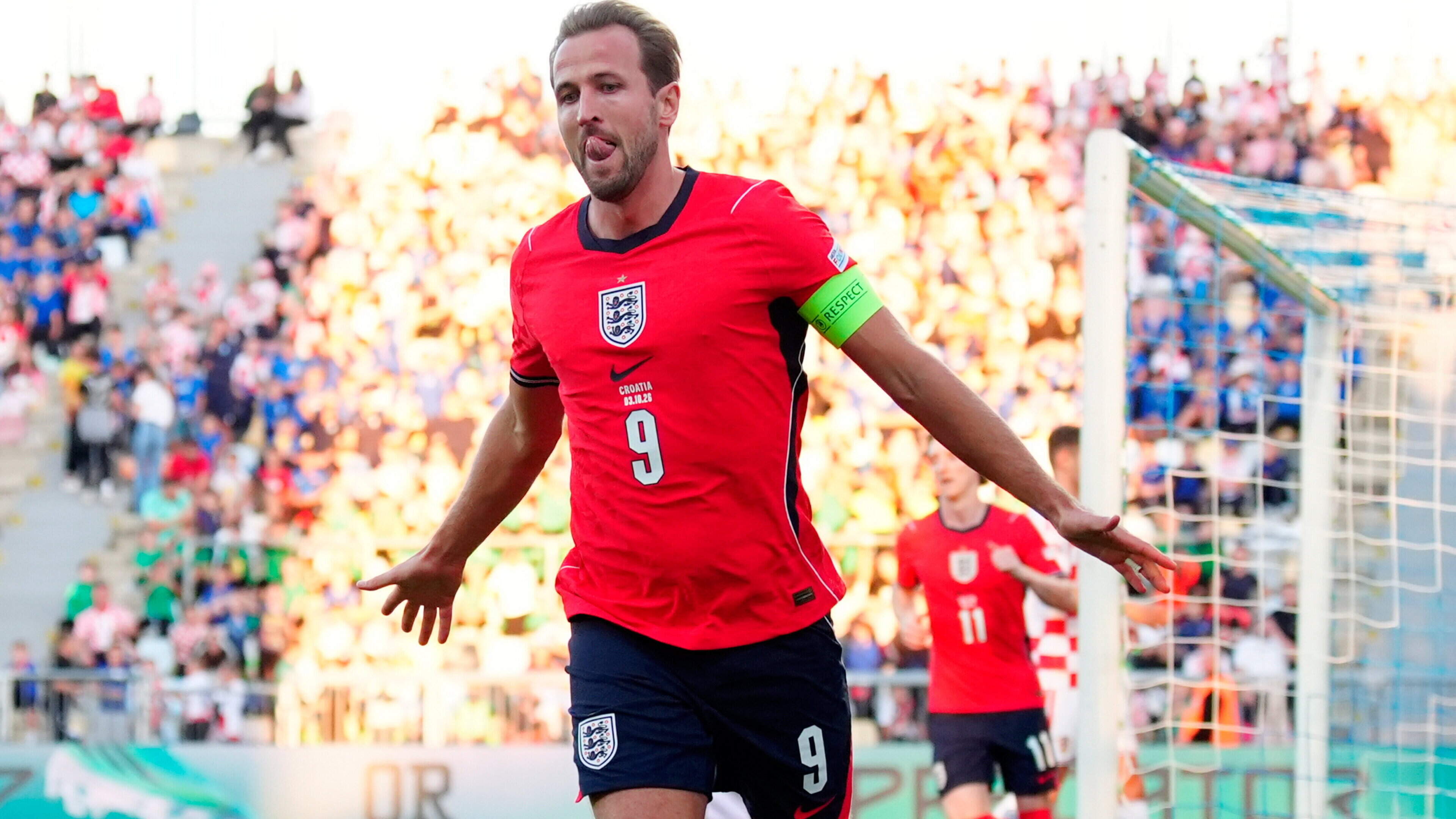Harry Kane leads England to a thumping win in Croatia as he edges closer to Peter Shilton's all-time caps record