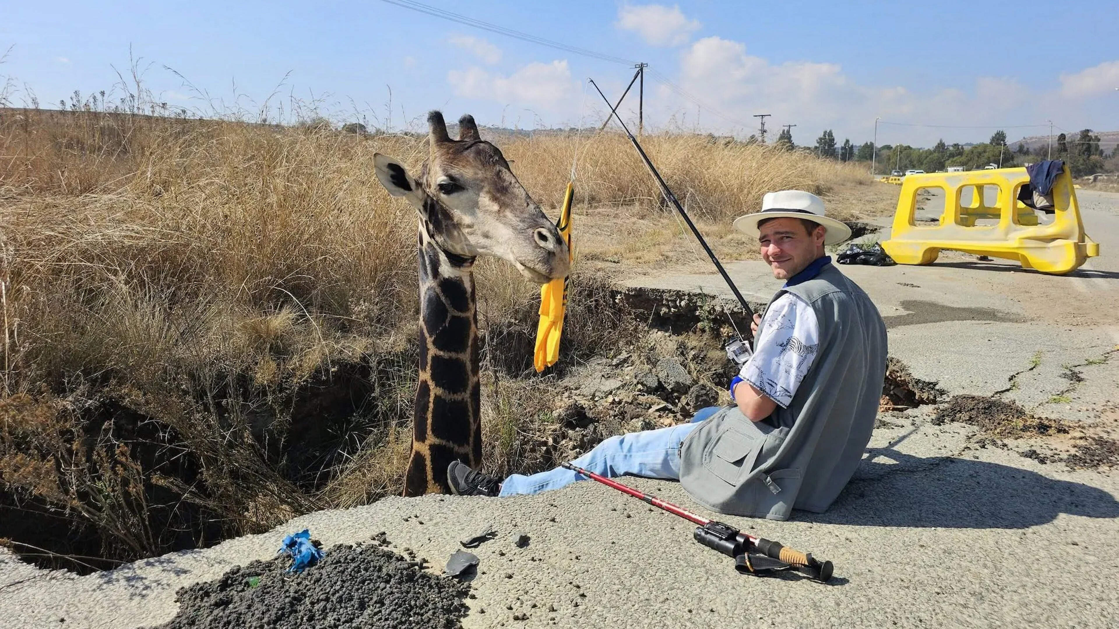 Sinkhole stunt using ‘giraffe’s head’ backfires in South Africa