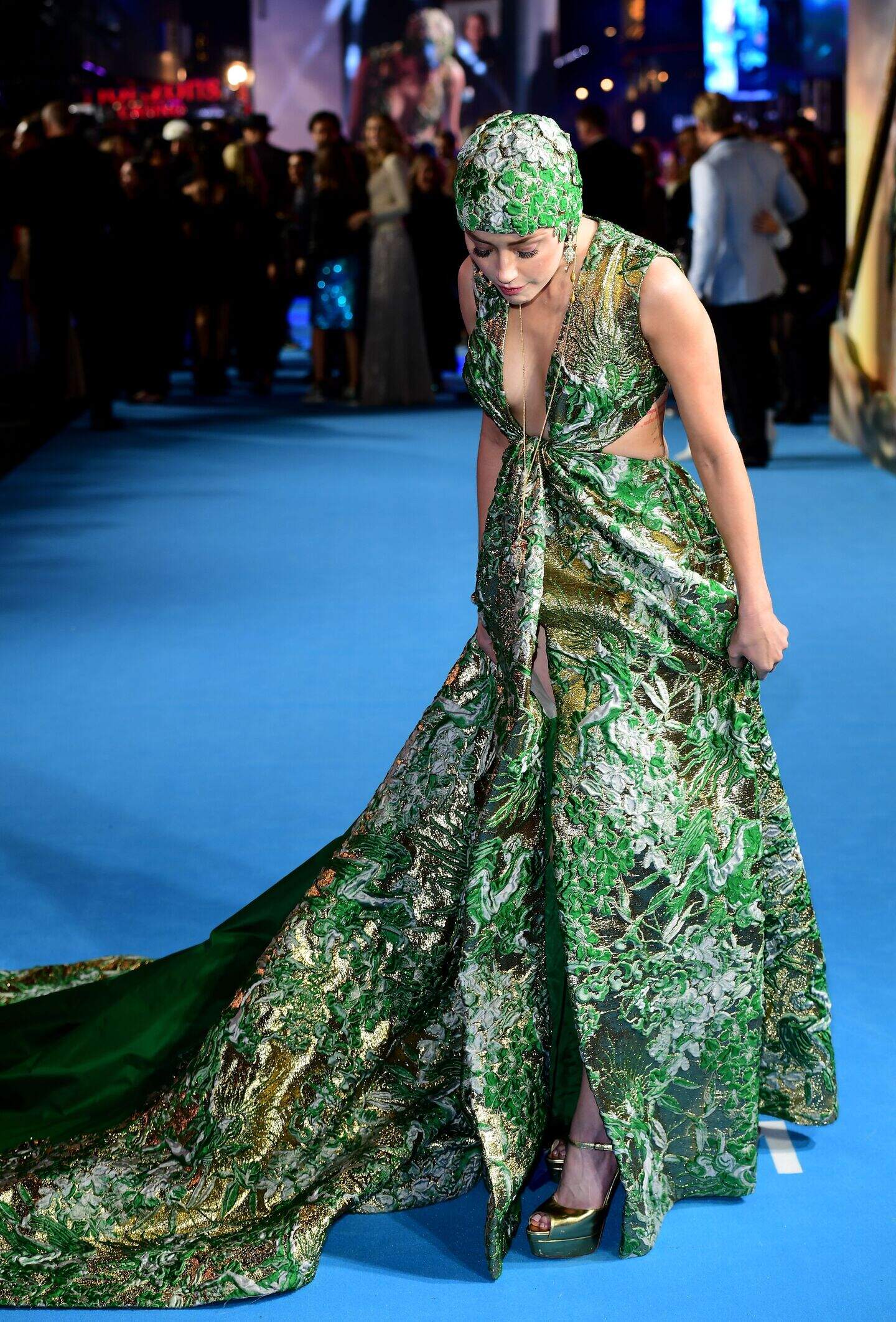 hunter green bridesmaid dresses A-line Illusion Cowl Neck Chiffon Long Dress Hunter Green / US 8 Black oversized viscose organza Size:Custom Size(leave your size in the note box) dress_with_pearls length gown features a