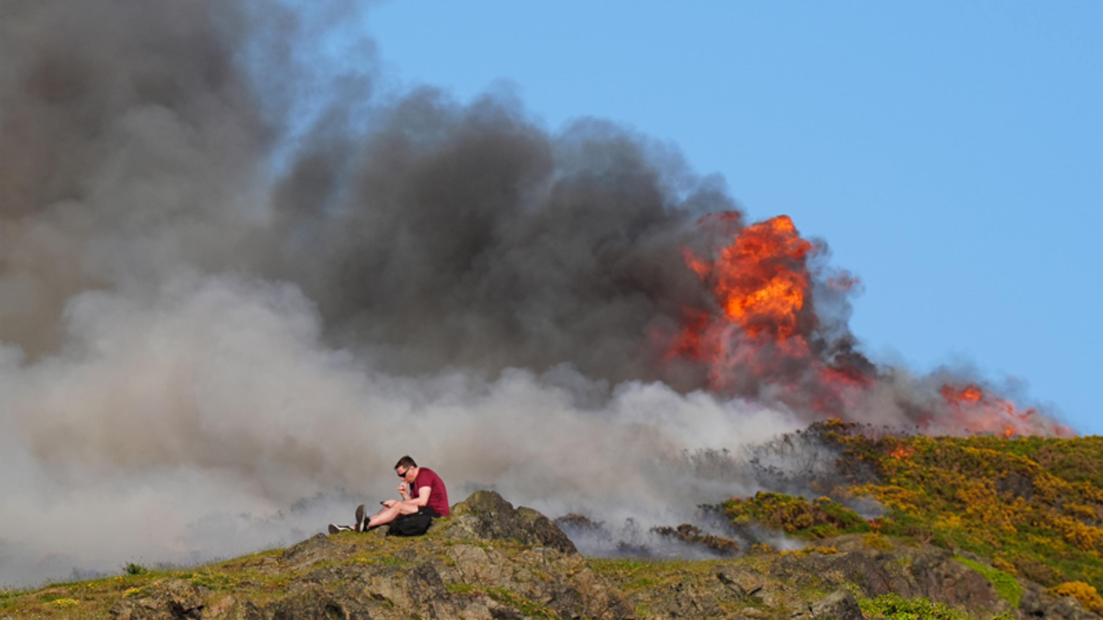 Firefighters work through night tackling grass fire near Edinburgh’s Arthur’s Seat