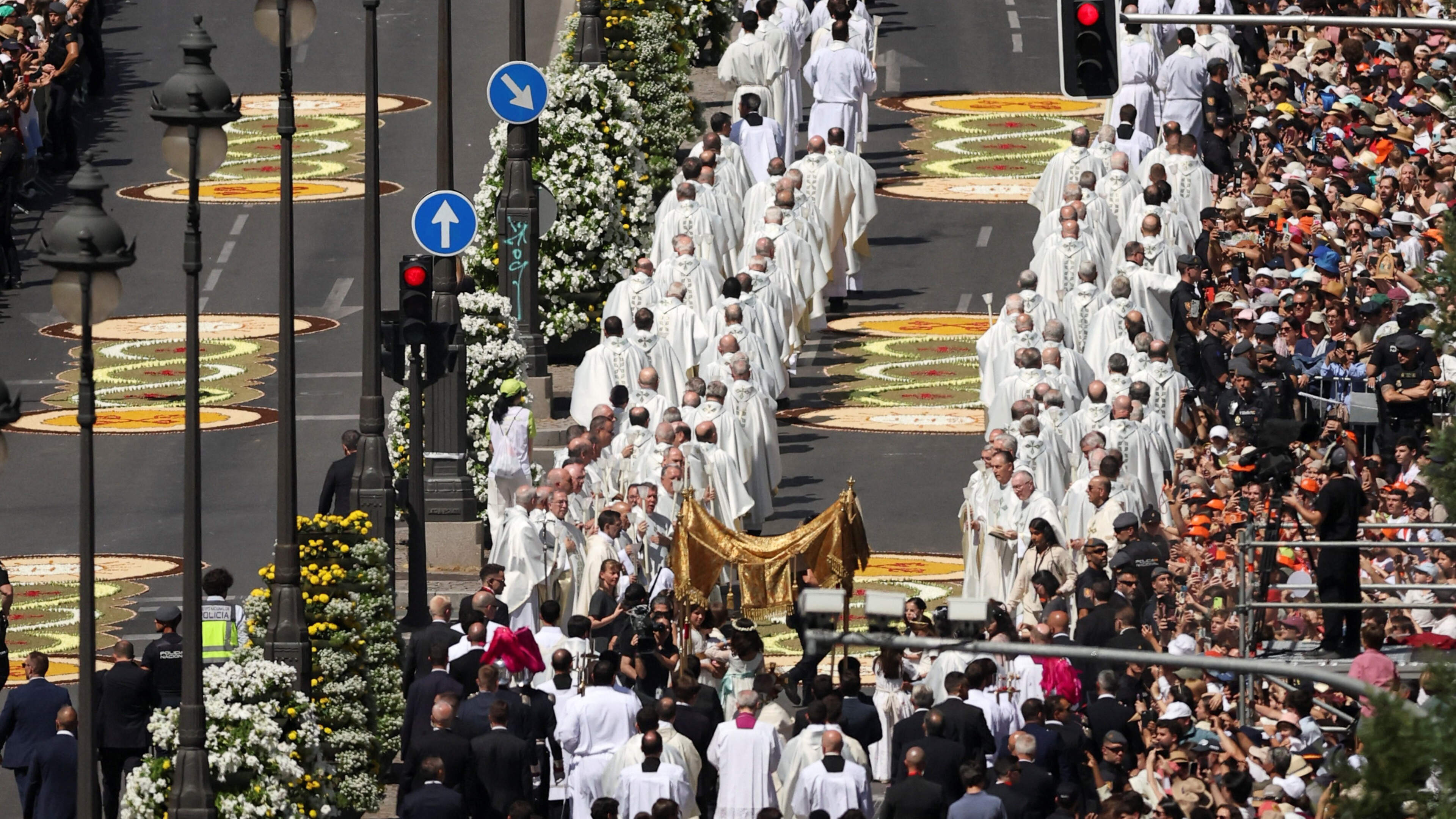 More than a million line Madrid streets to see Pope Leo
