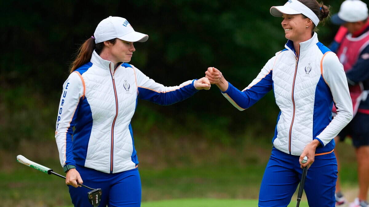 Leona Maguire wins crucial match as Europe and USA are tied after first day with Solheim crowds putting Bethpage antics to shame