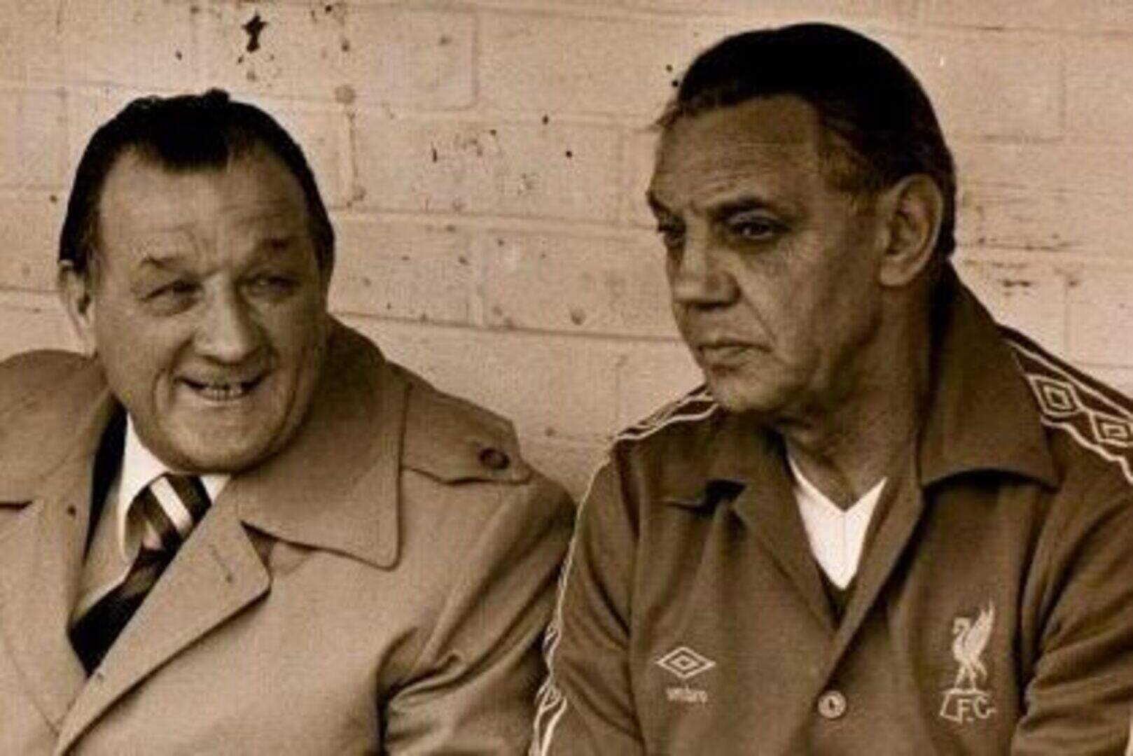 Joe Fagan (right) during his time as assistant to Bob Paisley. Photo: PA