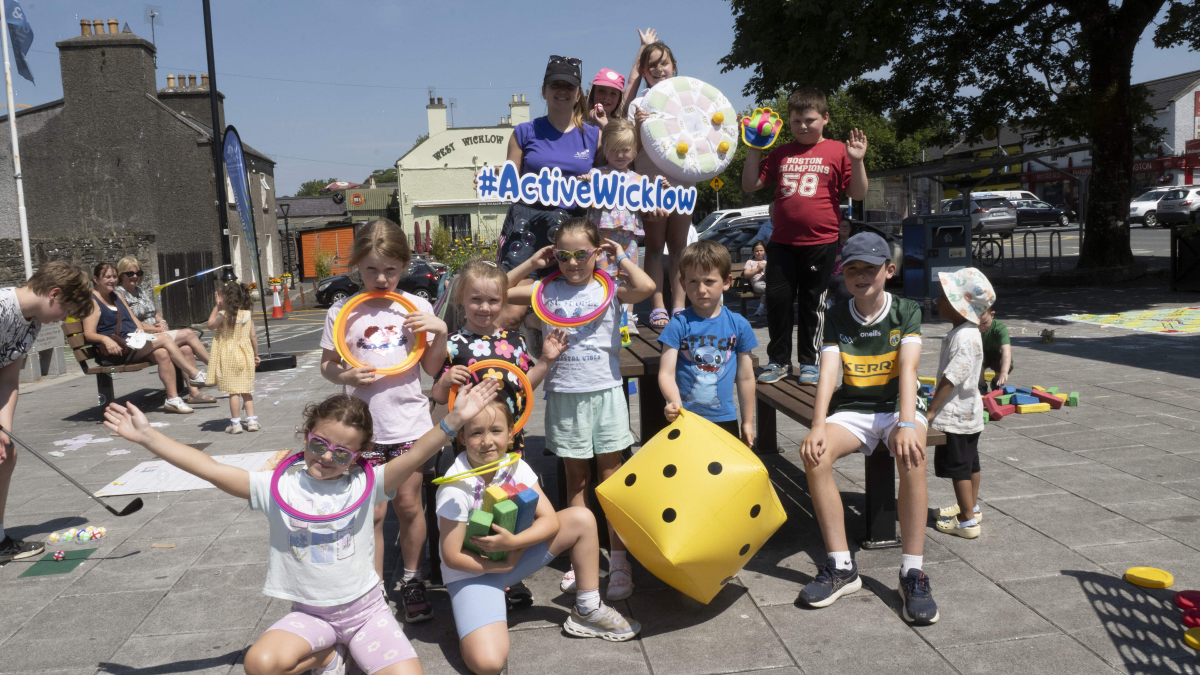 Kids take over square in west Wicklow town for pop-up play day featuring plenty of thrills
