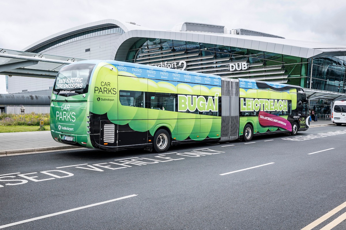 Pantograph electric bus chargers installed at Dublin Airport in €17m push to cut emissions
