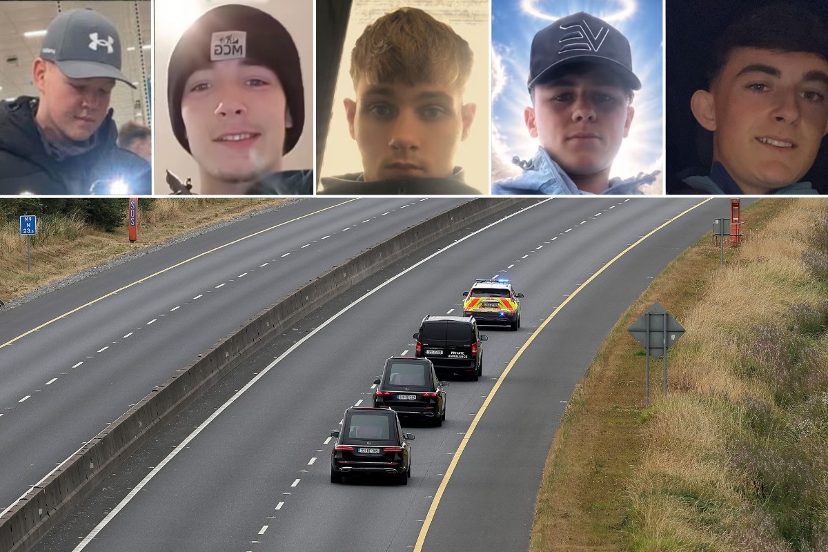 Five boys killed in M9 wrong-way crash in stolen car are named locally