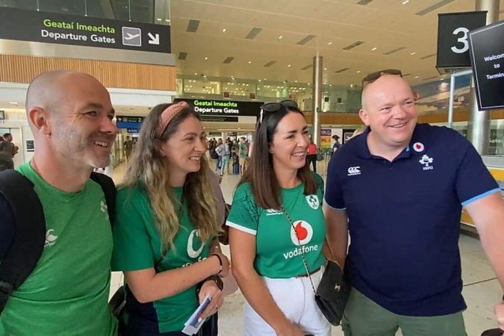 Rugby World Cup: Ireland fans in flying form departing Dublin Airport ...