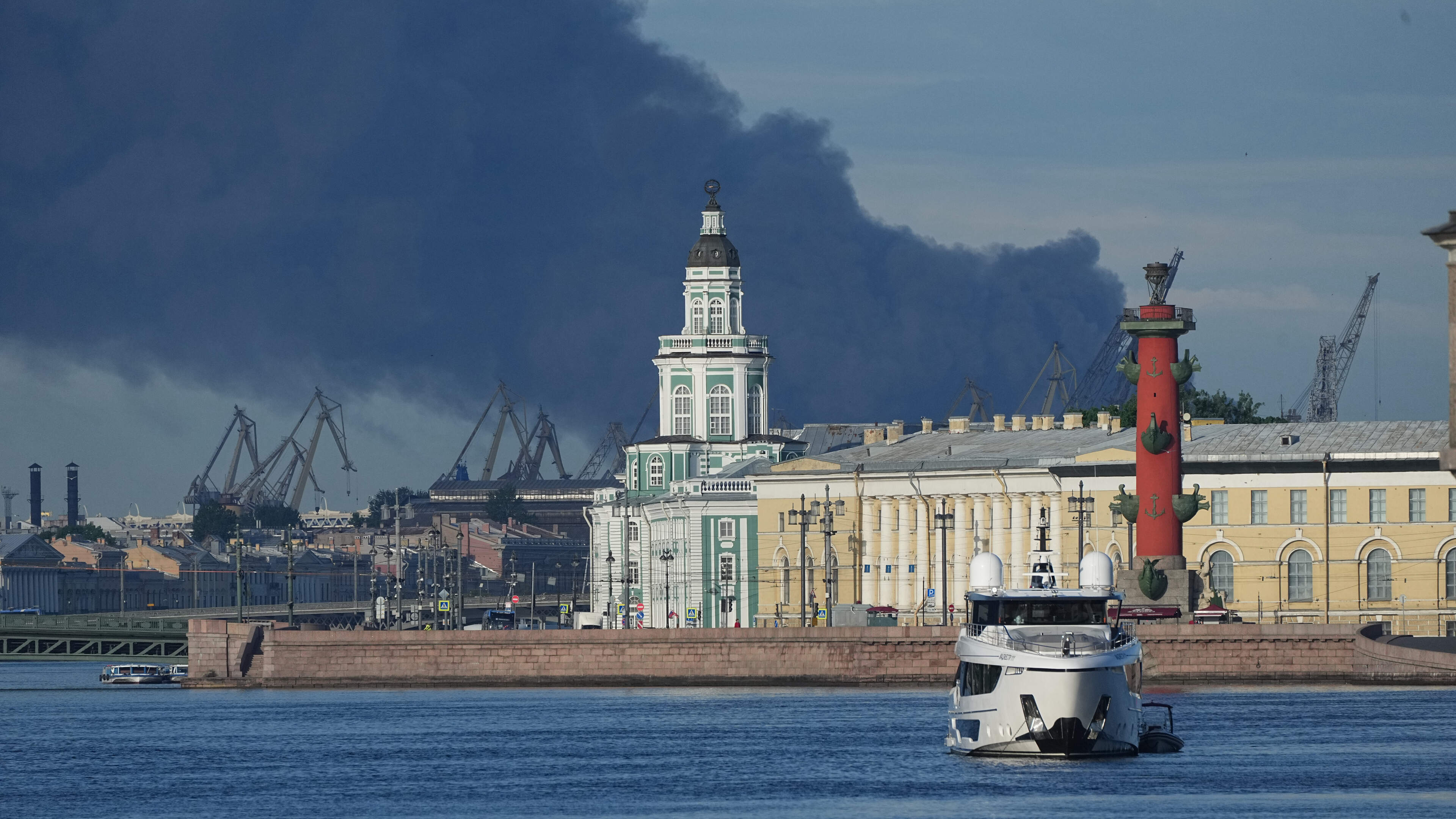 Ukrainian drones set fire to a St Petersburg oil terminal ahead of Putin visit