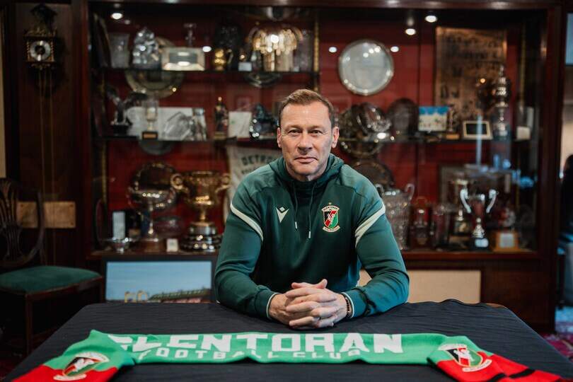 Handout photo dated 19/10/2026 provided by Glentoran FC of Duncan Ferguson at The BetMcLean Oval following his appointment as Glentoran’s First Team Manager on a multi-year contract.. Issue date: Monday October 19, 2026. PA Photo. Photo credit should read Adam Harwood/Glentoran FC/the Press Association. NOTE TO EDITORS: This handout photo may only be used in for editorial reporting purposes for the contemporaneous illustration of events, things or the people in the image or facts mentioned in the caption. Reuse of the picture may require further permission from the copyright holder.