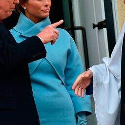 Melania Trump opts for sky blue Ralph Lauren dress for Inauguration Day as  she greets Obamas at White House | Irish Independent