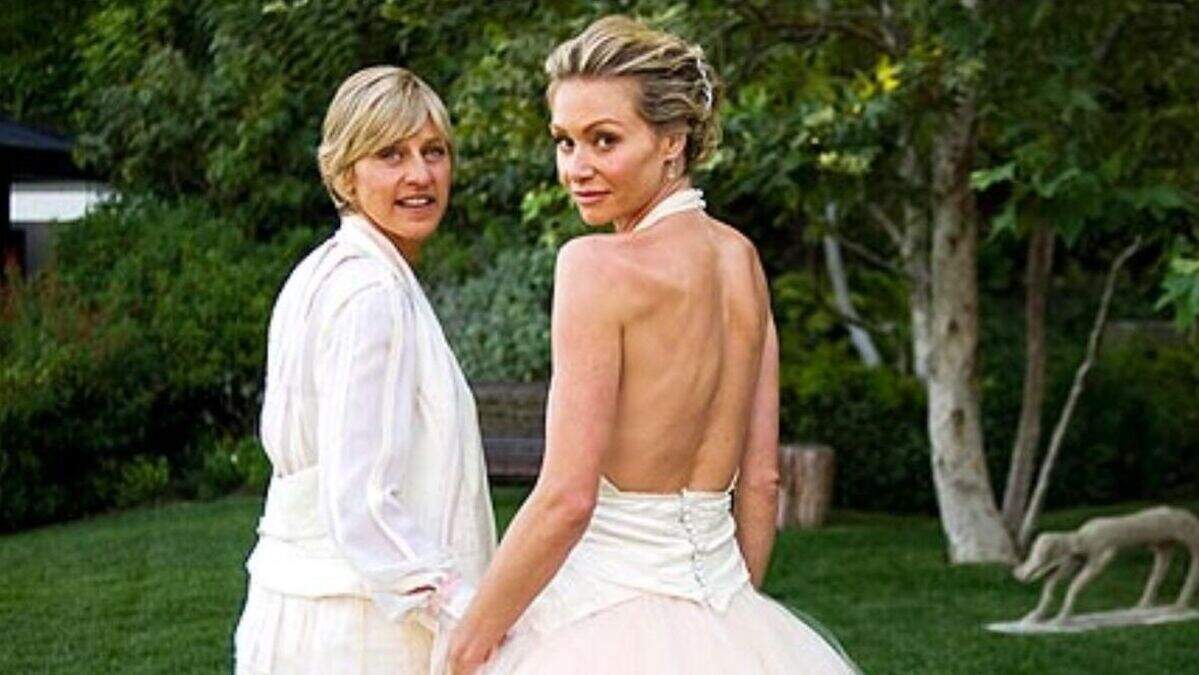 portia de rossi wedding dress designer Now everyone gets to experience this happiness on their wedding day  #MarriageEquaility