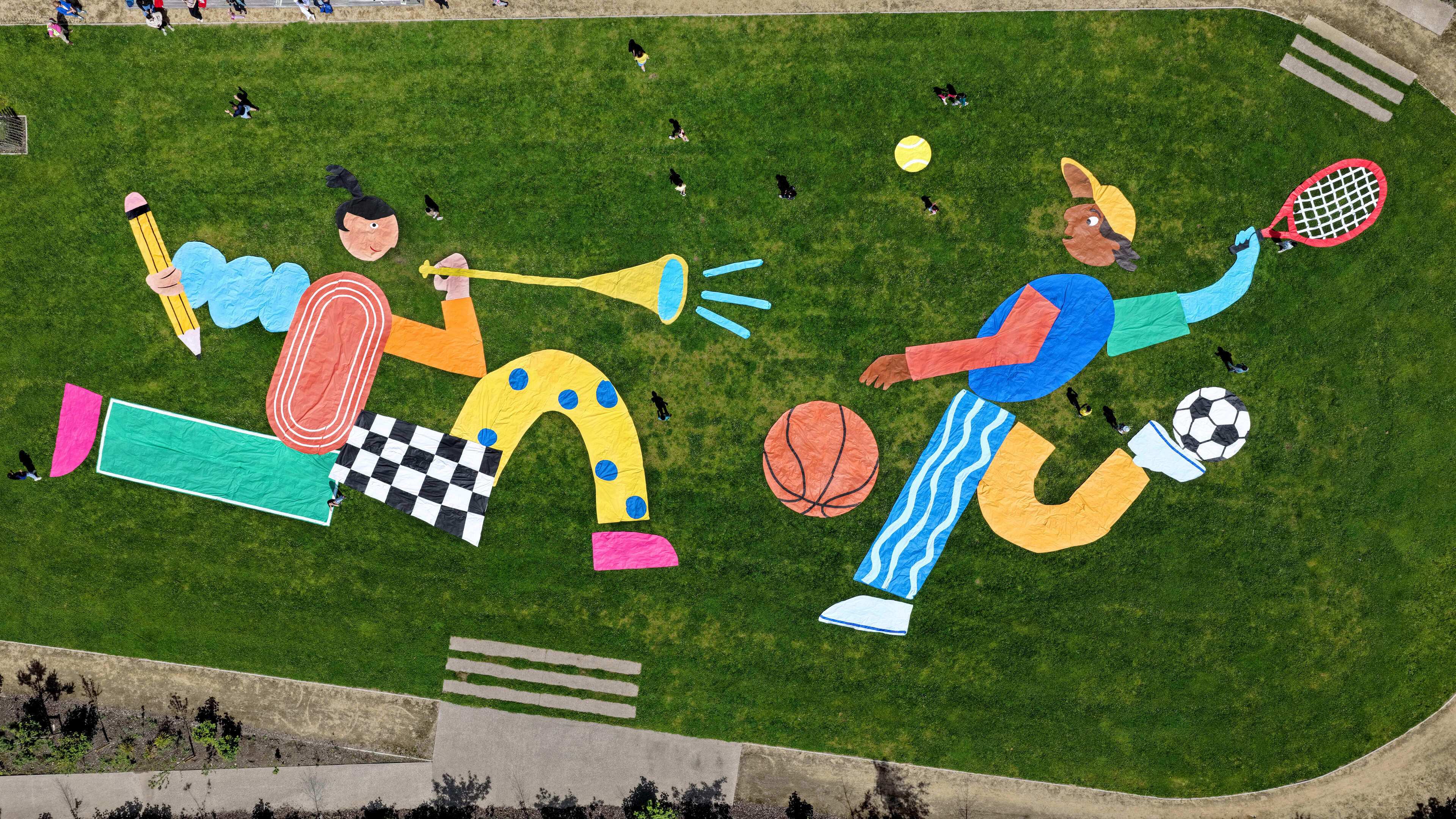Dublin-based artist creates collage mural - and it’s the size of an Olympic swimming pool