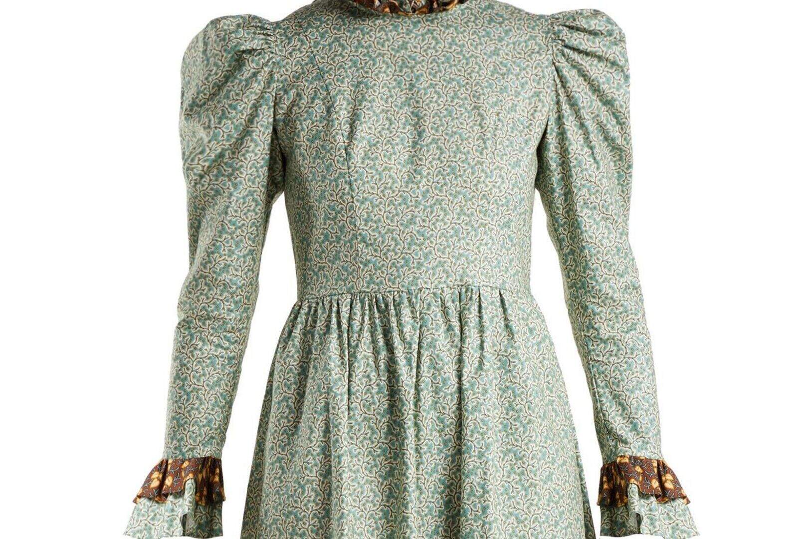 batsheva green dress Spring Prairie Dress in Ditsy Apples 0 / Mint Green main image 0