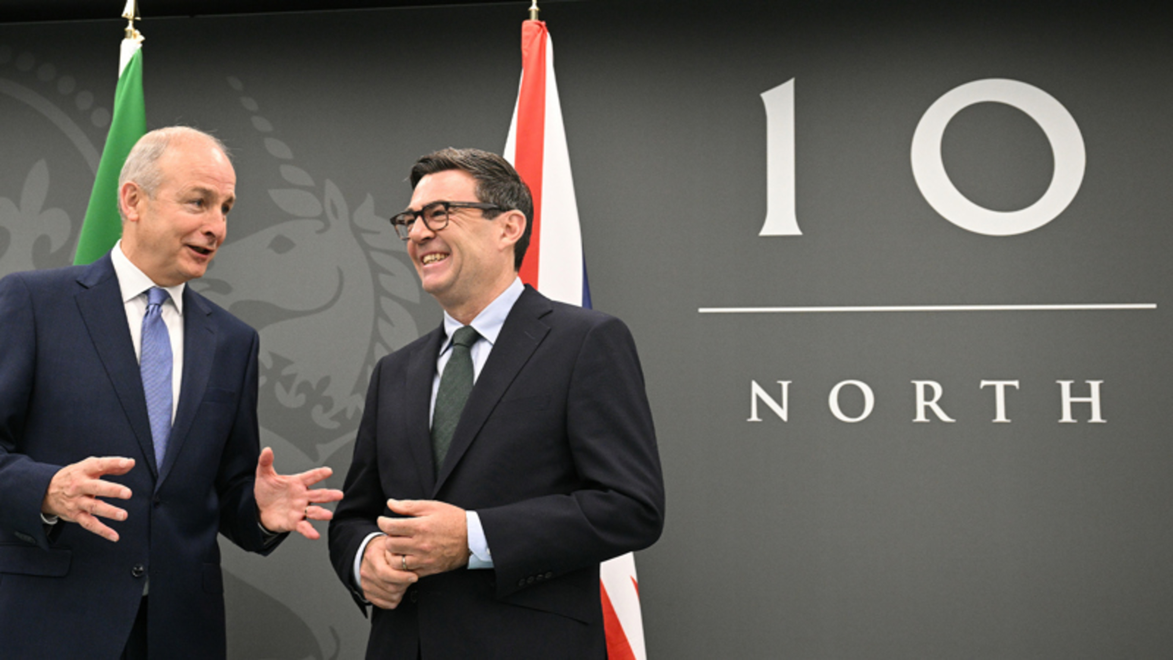 Andy Burnham working on a ‘green carpet’ for No 10 North, as he welcomes Micheál Martin
