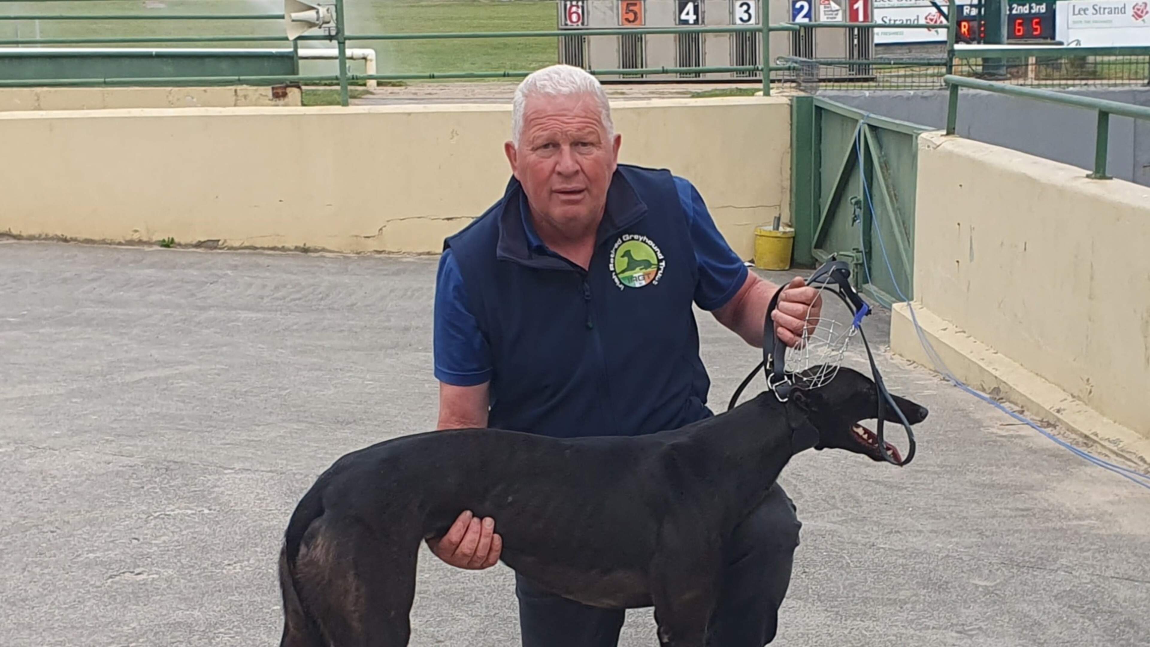 Liam Dowling’s Ballymac Scheff had to settle for third place finish in Puppy Derby