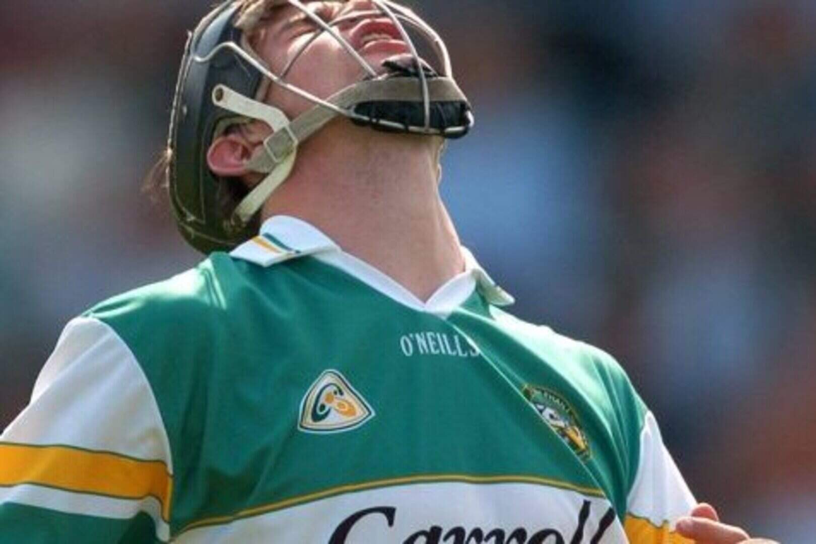 Rory Hanniffy of Offaly looks to the heavens in despair after his shot on goal went wide during the first half of yesterday's Leinster hurling semi-final at O'Moore Park in Portlaoise. ,6 DAVID MAHER / SPORTSFILE