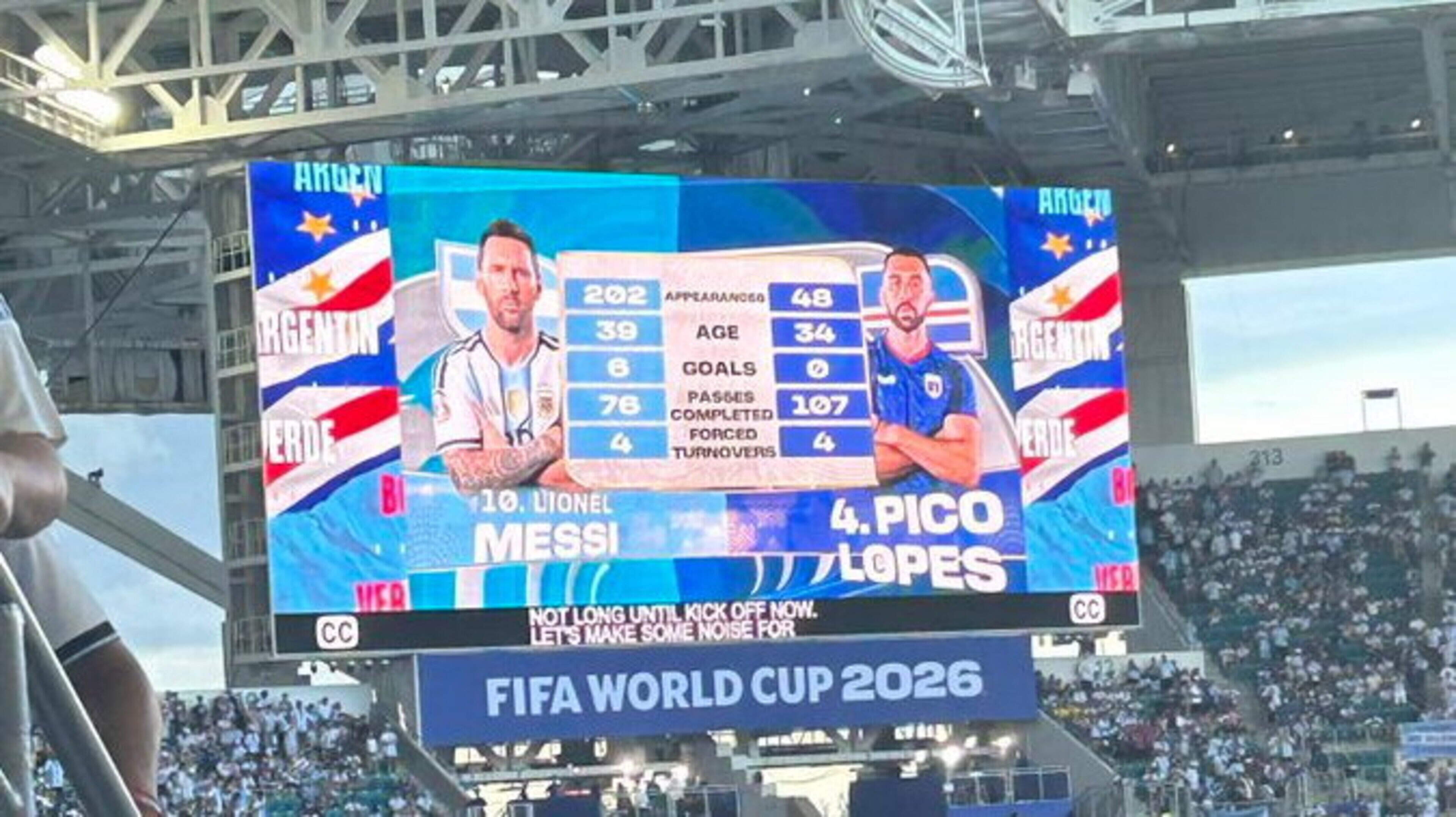World Cup 2026 Day 23: Cape Verde v Argentina - Pico Lopes shares big screen with Lionel Messi as star men’s stats compared