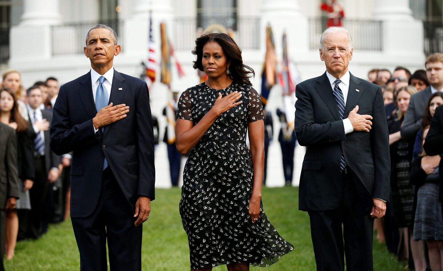 President Obama and wife Michelle mark 9/11 anniversary at White House ...