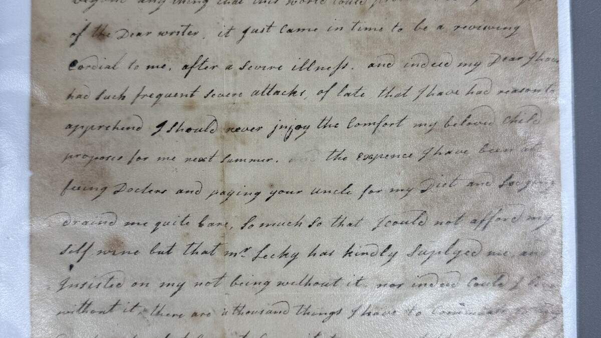 Letter from Irish mother asks son to leave George Washington’s side and return home for marriage